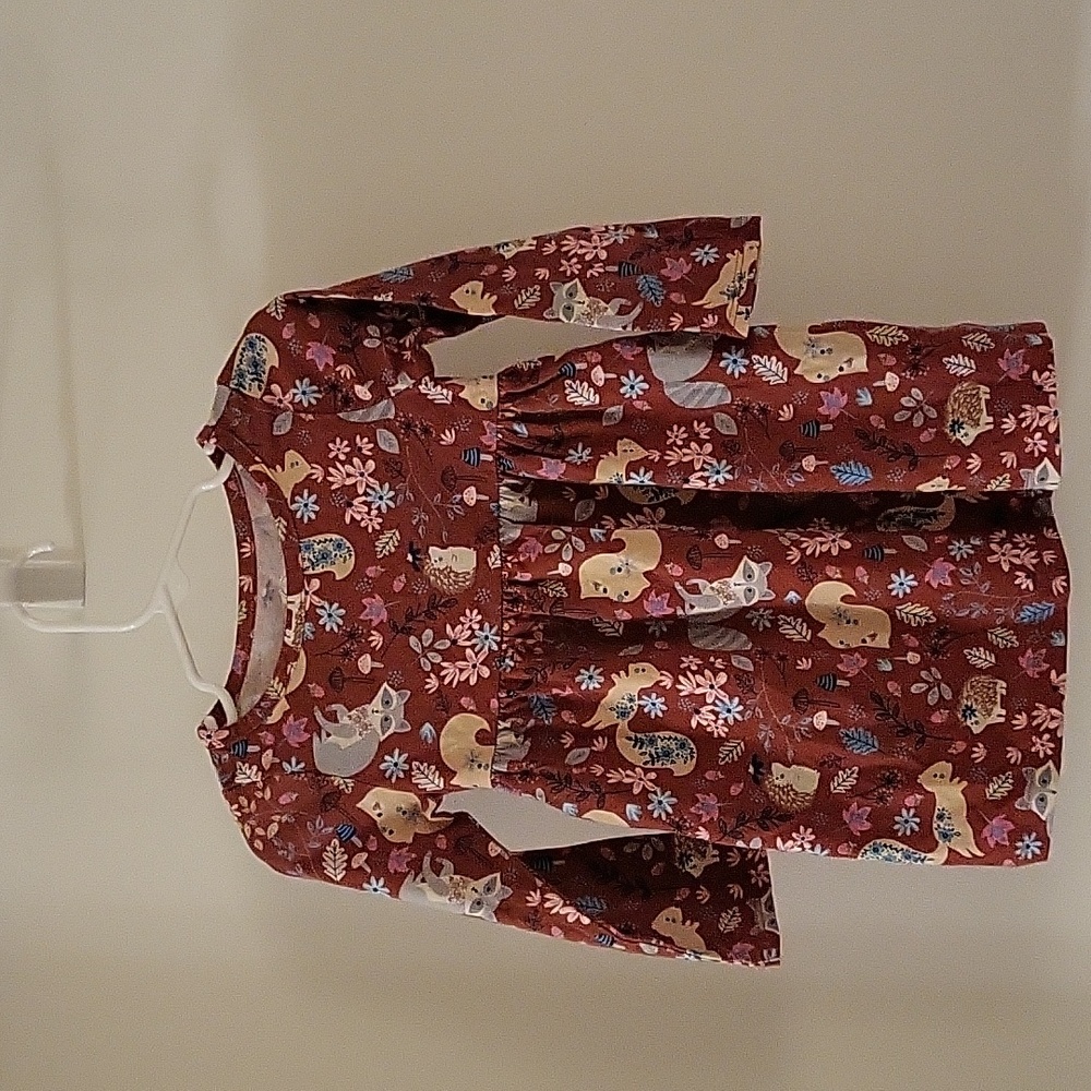 Wonder Nation Top Sz 2T Red w/ wild animals design